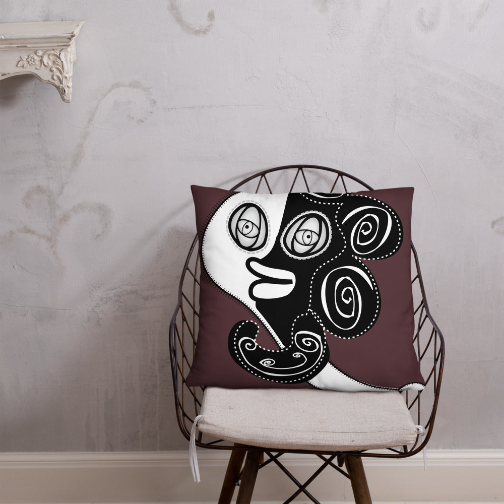 ベーシッククッション・ラメ子先生模様裏臙脂【CA002-BC002】