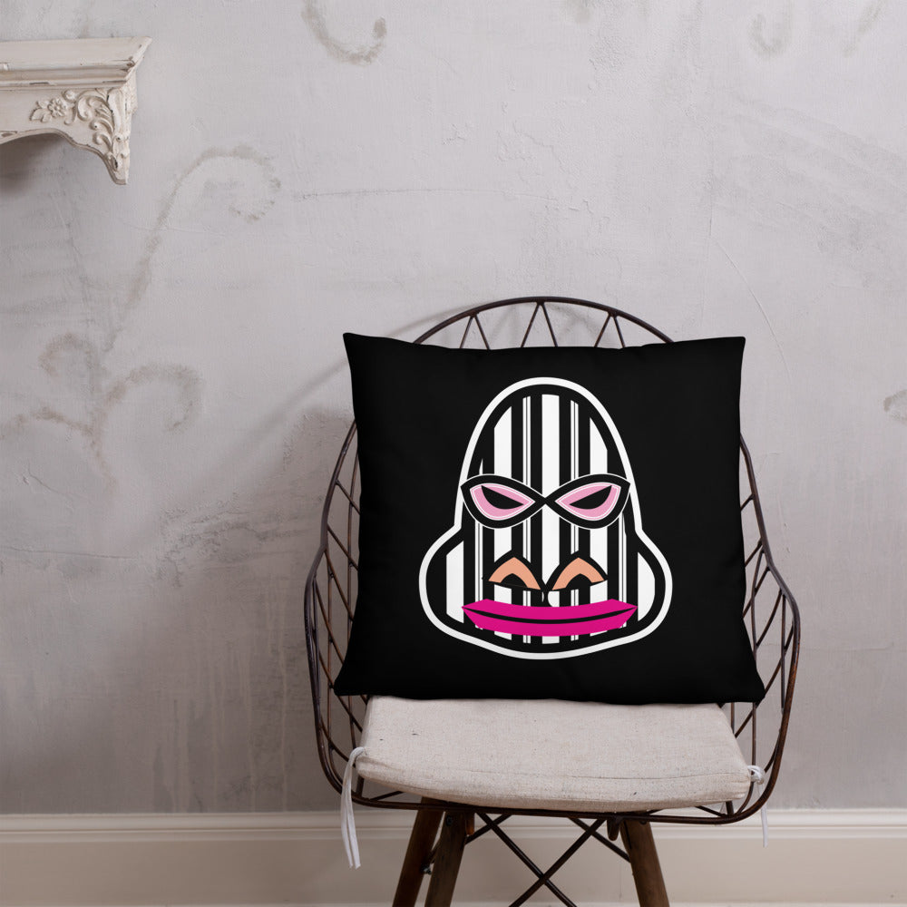 ベーシッククッション・ゴリラダダ模様黒【CA031-BC007】