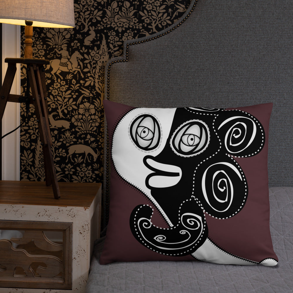 ベーシッククッション・ラメ子先生模様裏臙脂【CA002-BC002】