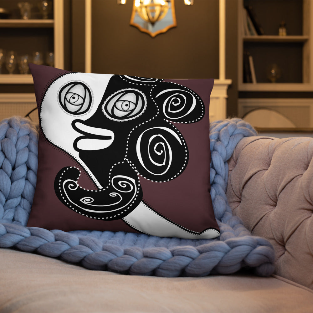 ベーシッククッション・ラメ子先生模様裏臙脂【CA002-BC002】