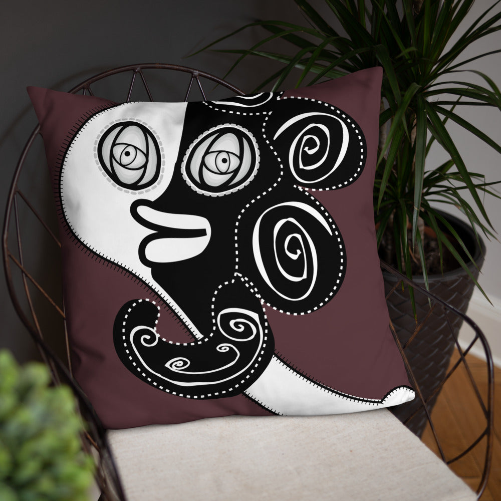 ベーシッククッション・ラメ子先生模様裏臙脂【CA002-BC002】