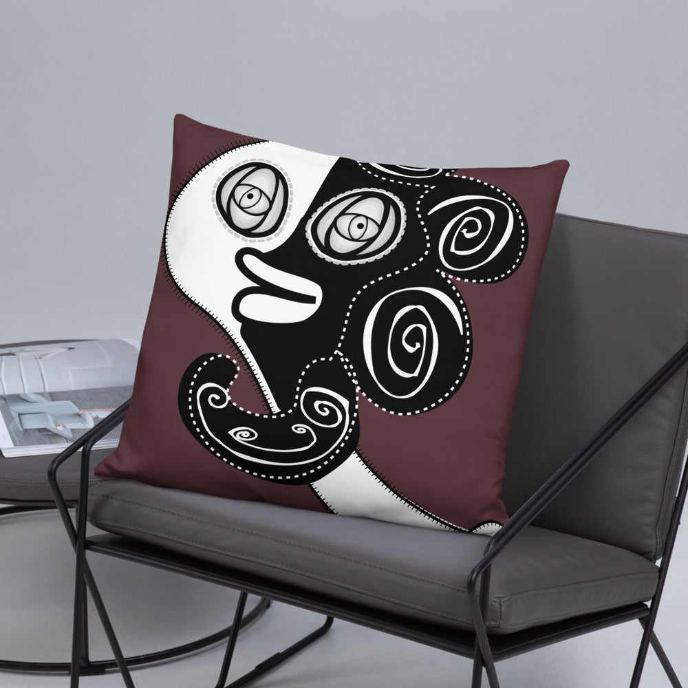 ベーシッククッション・ラメ子先生模様裏臙脂【CA002-BC002】