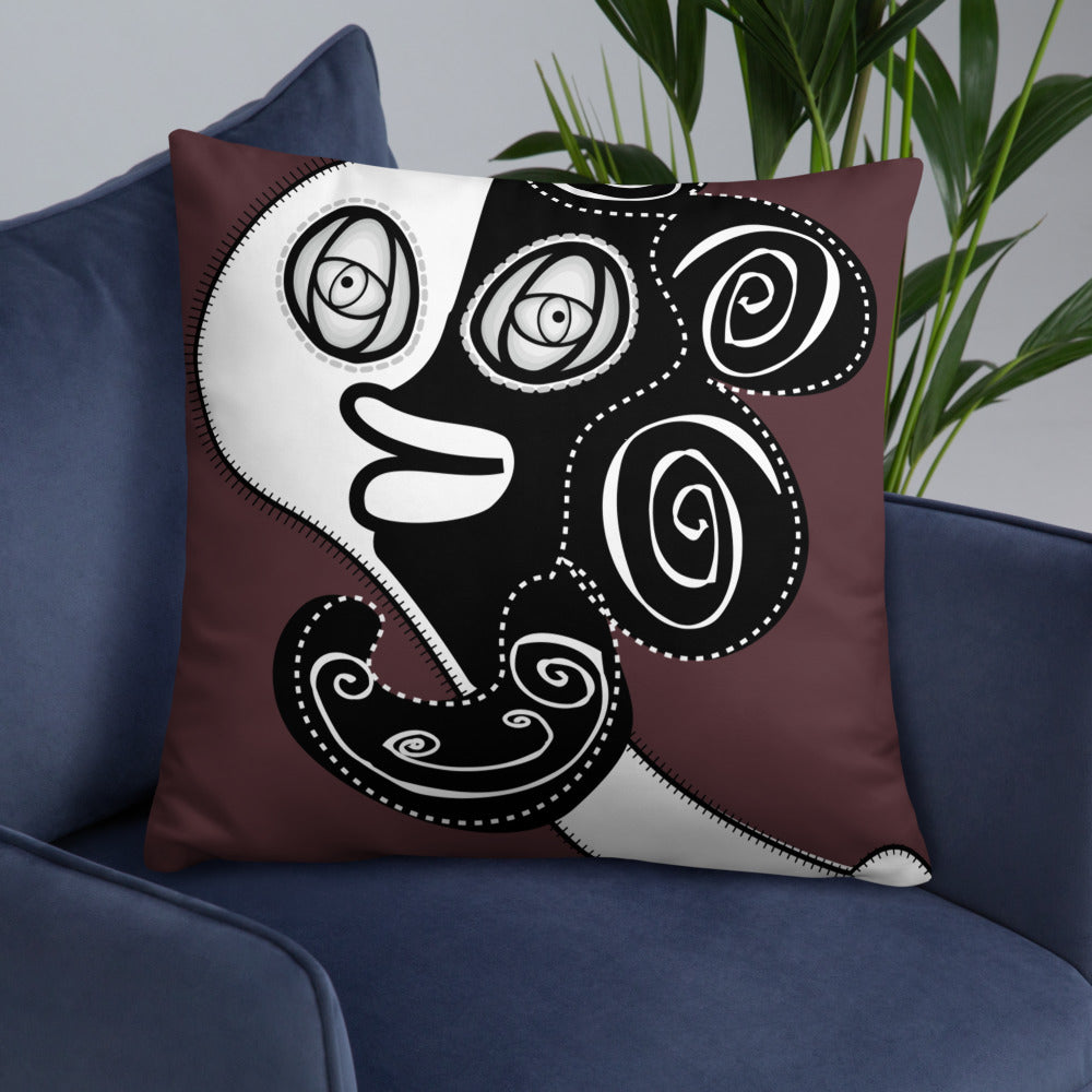 ベーシッククッション・ラメ子先生模様裏臙脂【CA002-BC002】