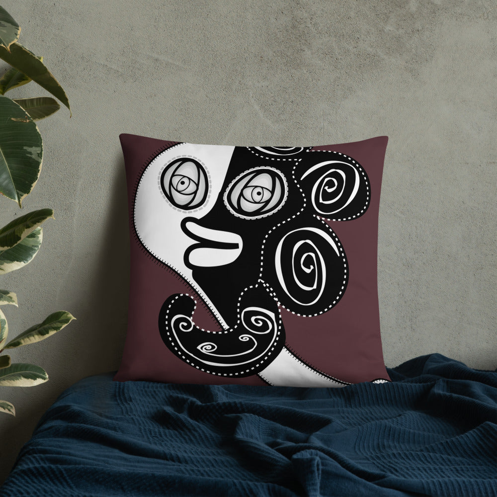 ベーシッククッション・ラメ子先生模様裏臙脂【CA002-BC002】