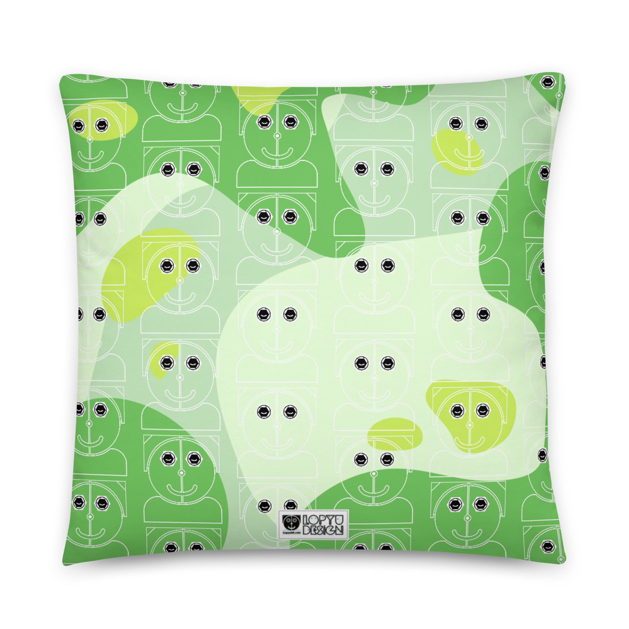 ベーシッククッション・ロピュールくんグリーンアブストラクト【LC001-BC020】