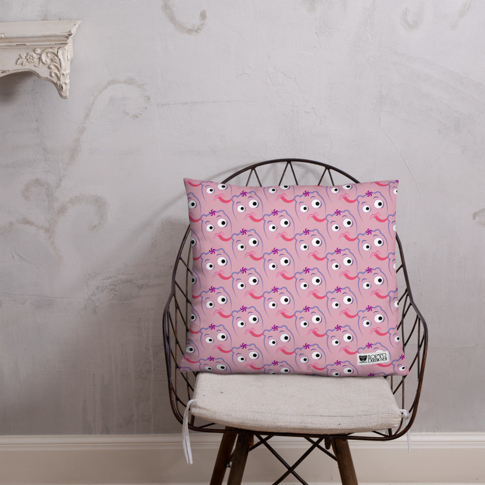 ベーシッククッション・宇宙のっこ模様ピンク【CA016-BC006】