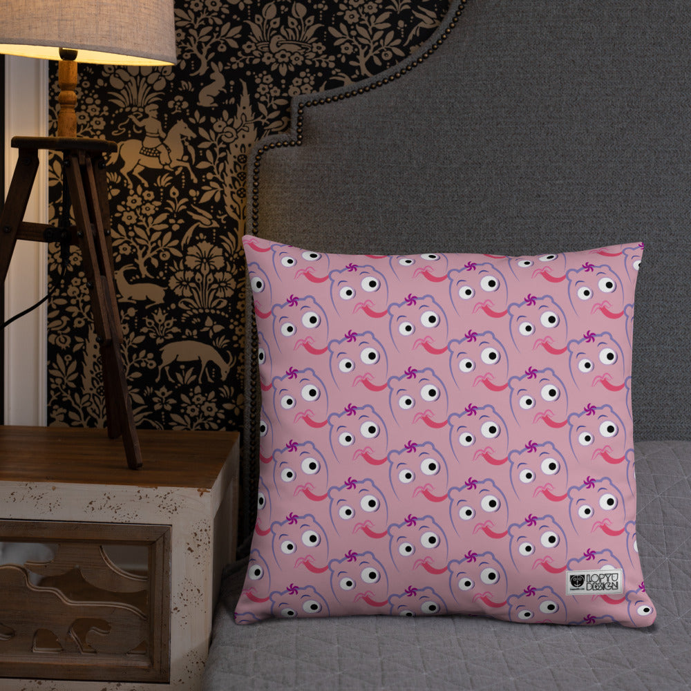 ベーシッククッション・宇宙のっこ模様ピンク【CA016-BC006】