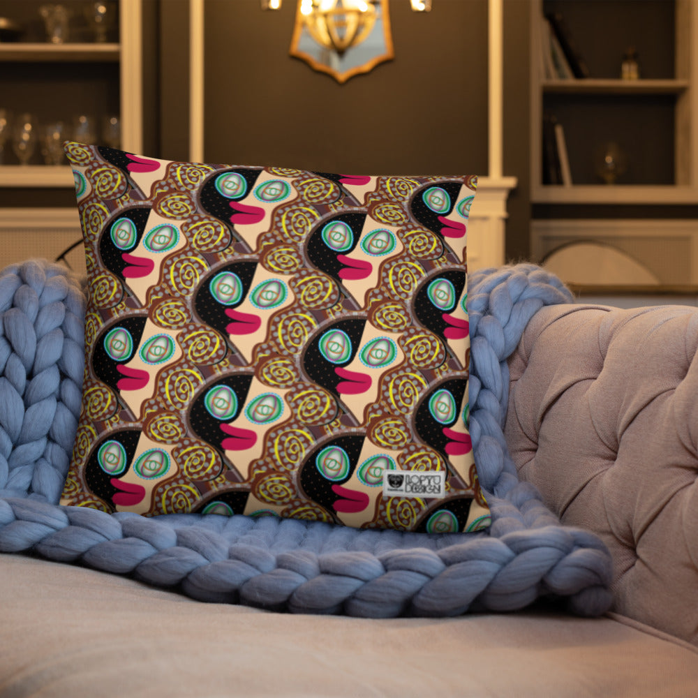 ベーシッククッション・ラメ子先生模様裏臙脂【CA002-BC002】