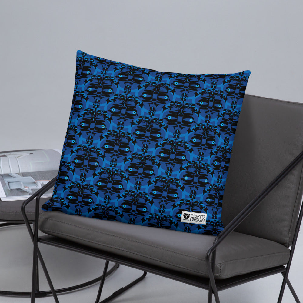 ベーシッククッション・青輪イジドール模様青【CA001- BC001】