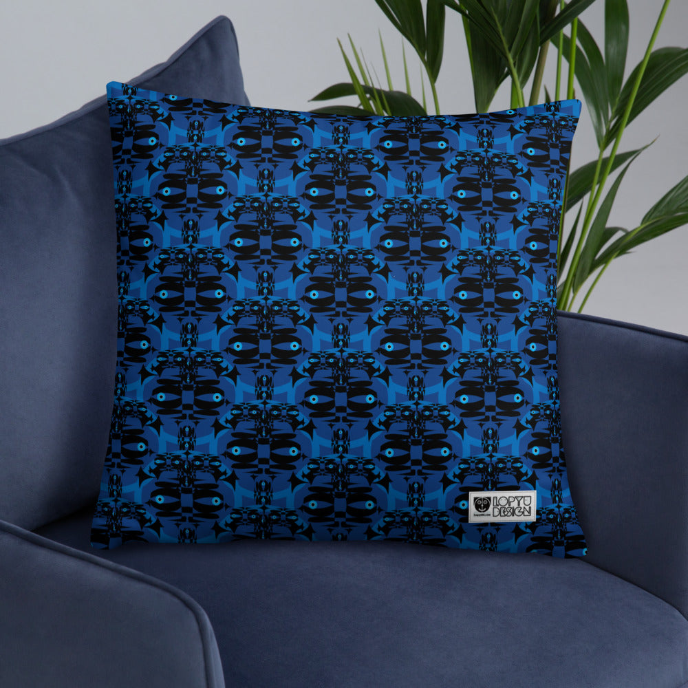 ベーシッククッション・青輪イジドール模様青【CA001- BC001】