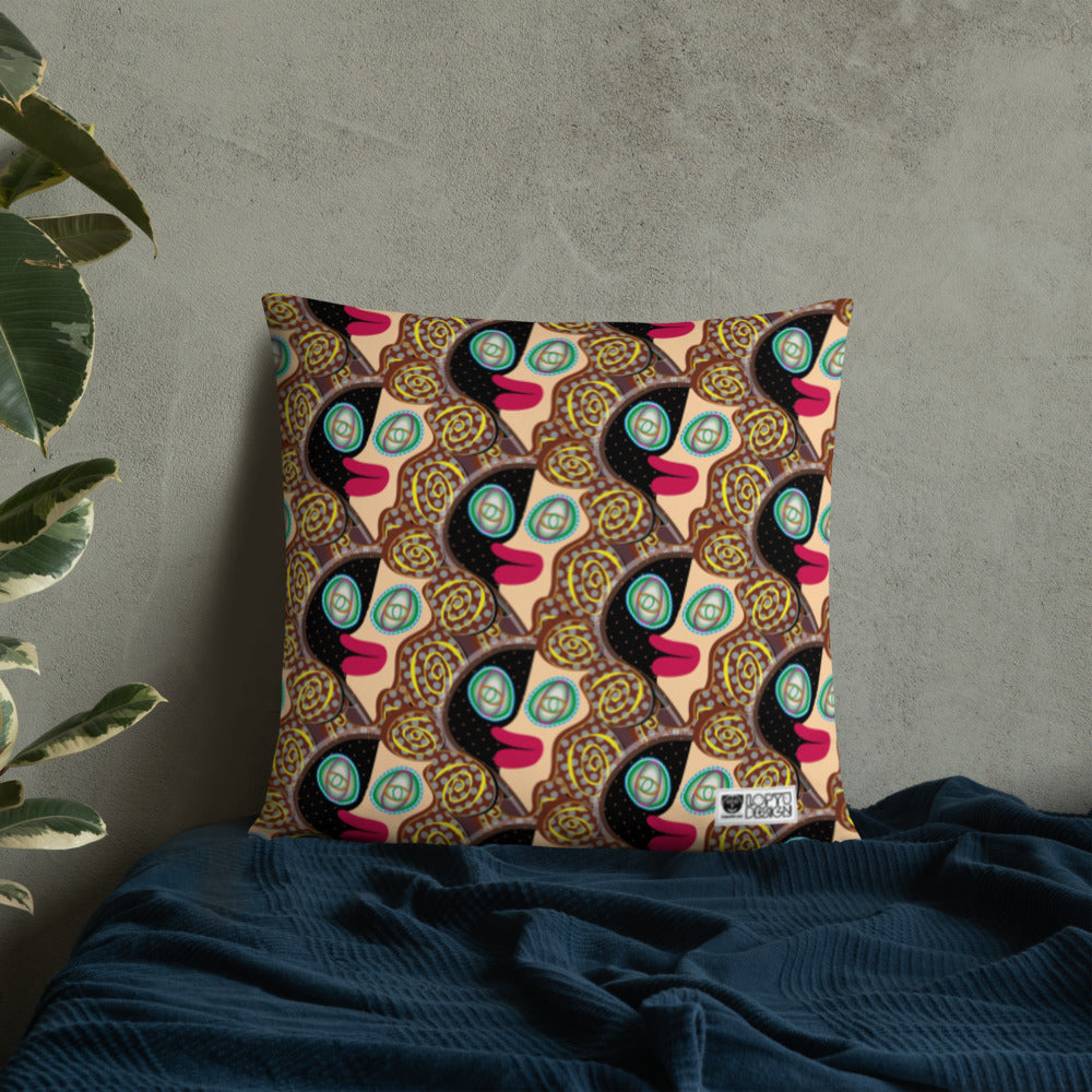 ベーシッククッション・ラメ子先生模様裏臙脂【CA002-BC002】