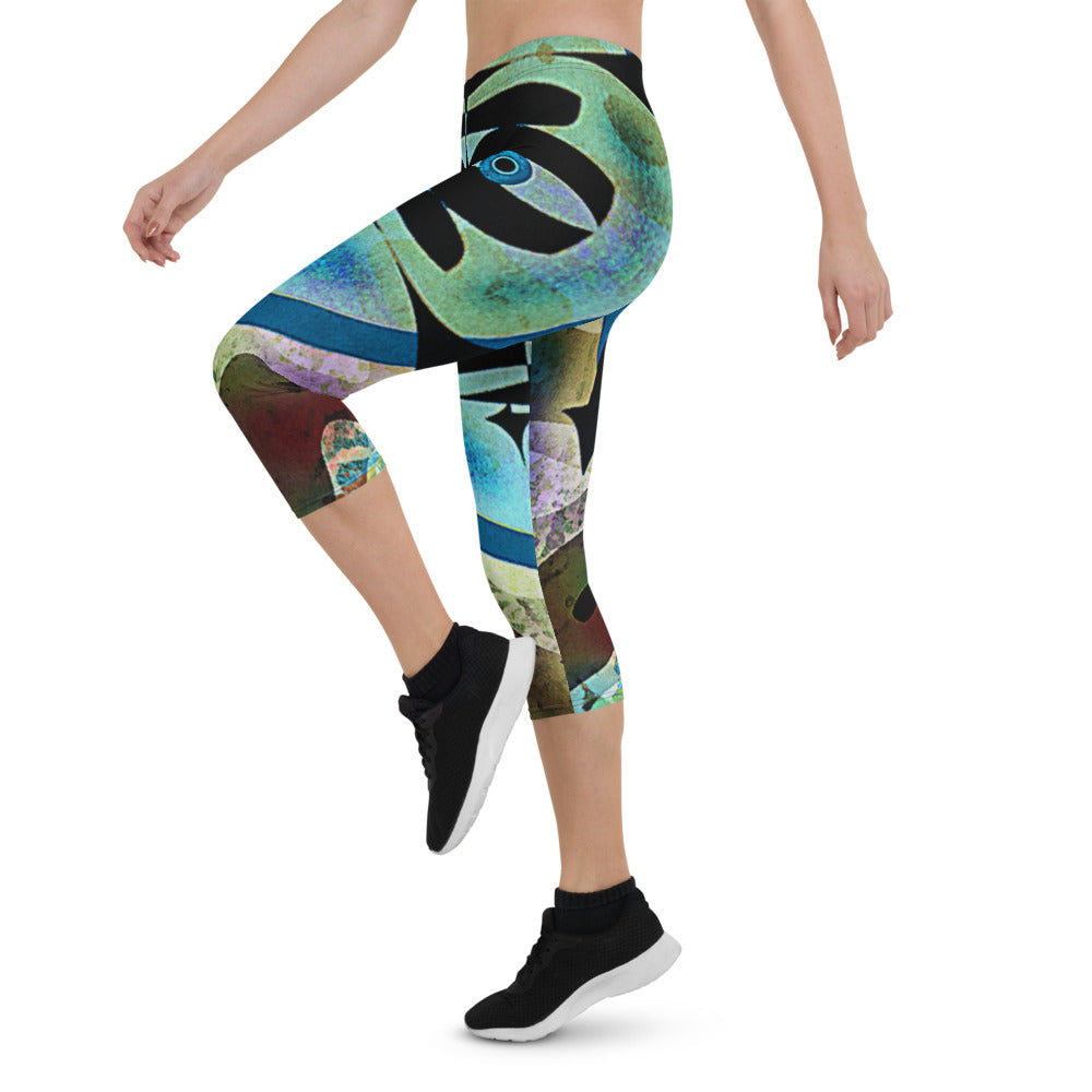 全面プリントカプリレギンス・マーブルイジドール【CA001- CLGL004】