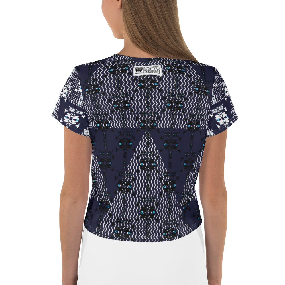 全面プリントクロップTシャツ・イジドールネイビーモダン【CA001- TCT015】