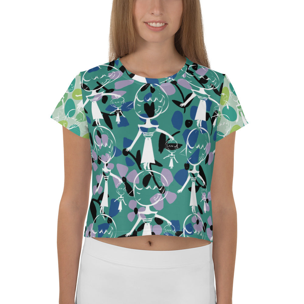 全面プリントクロップTシャツ・マダムペシェーラモダン【CA015- TCT014】