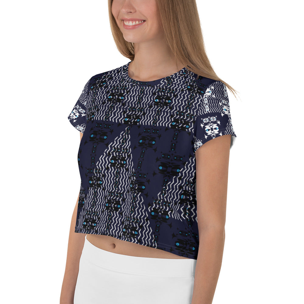 全面プリントクロップTシャツ・イジドールネイビーモダン【CA001- TCT015】