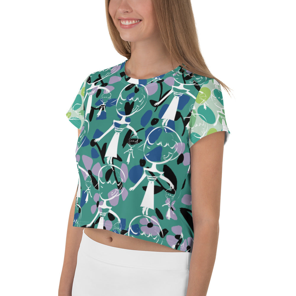 全面プリントクロップTシャツ・マダムペシェーラモダン【CA015- TCT014】