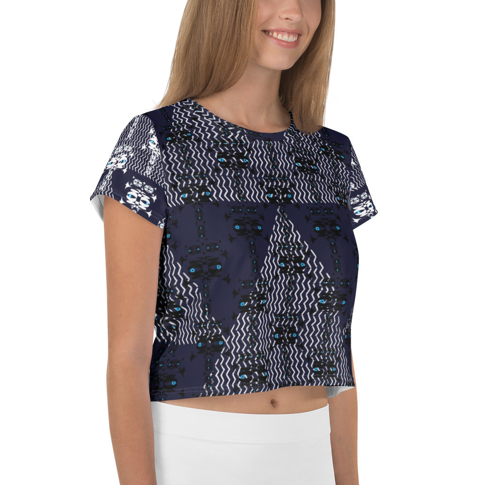 全面プリントクロップTシャツ・イジドールネイビーモダン【CA001- TCT015】