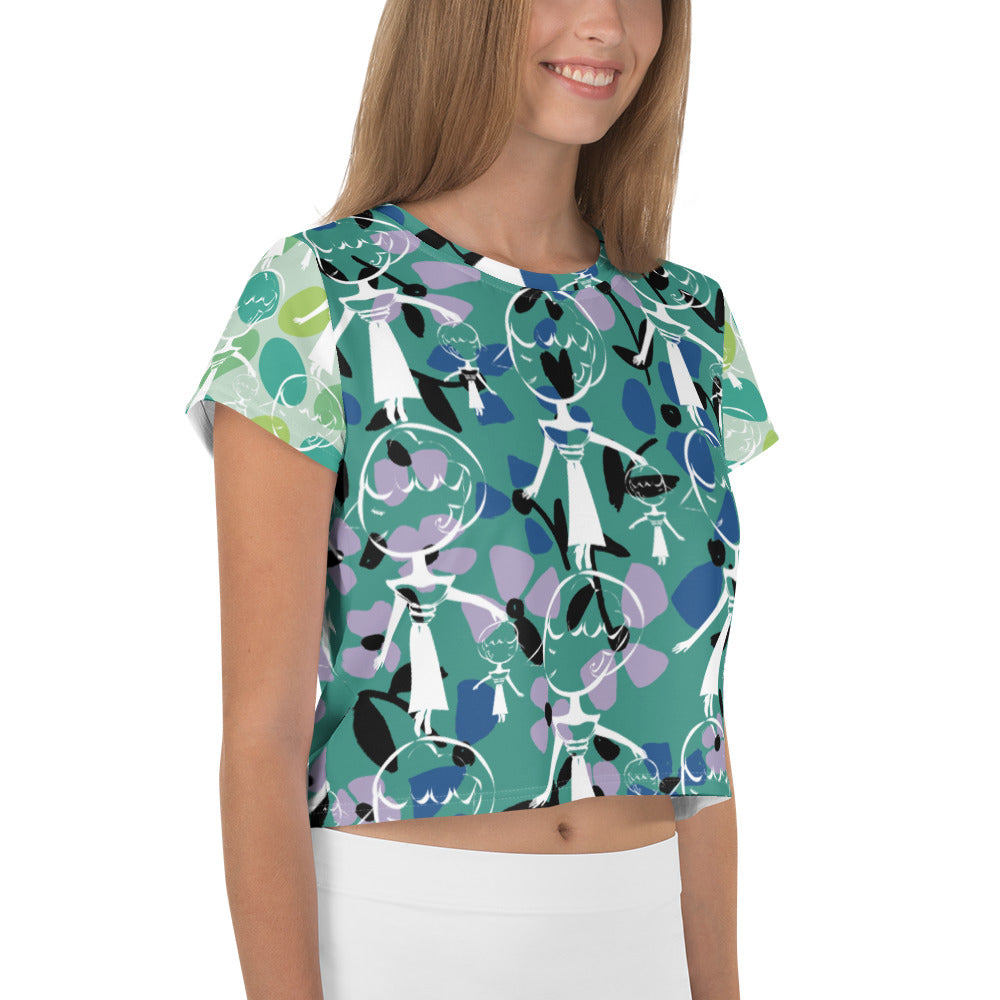 全面プリントクロップTシャツ・マダムペシェーラモダン【CA015- TCT014】