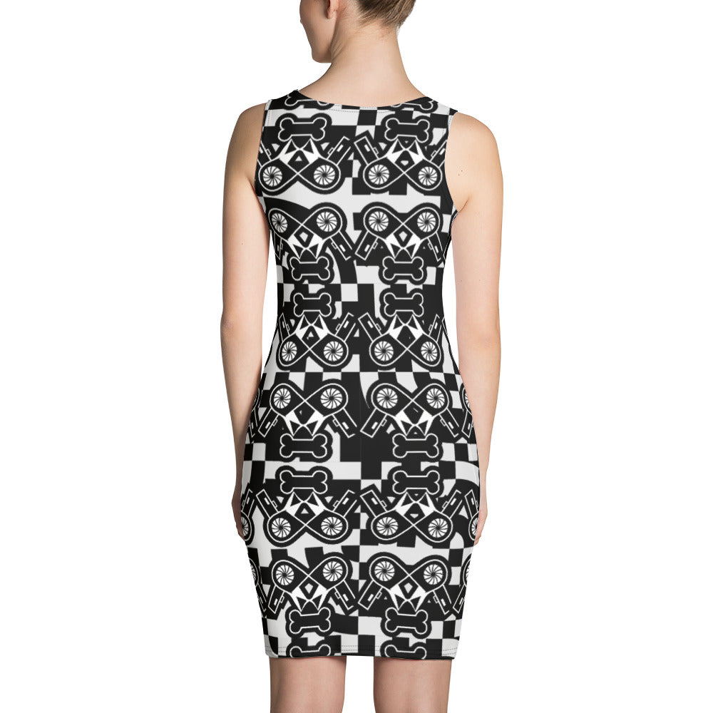 昇華プリントカットソーワンピース・ドライボウンズノワールモダン【LG013- CSOP023】