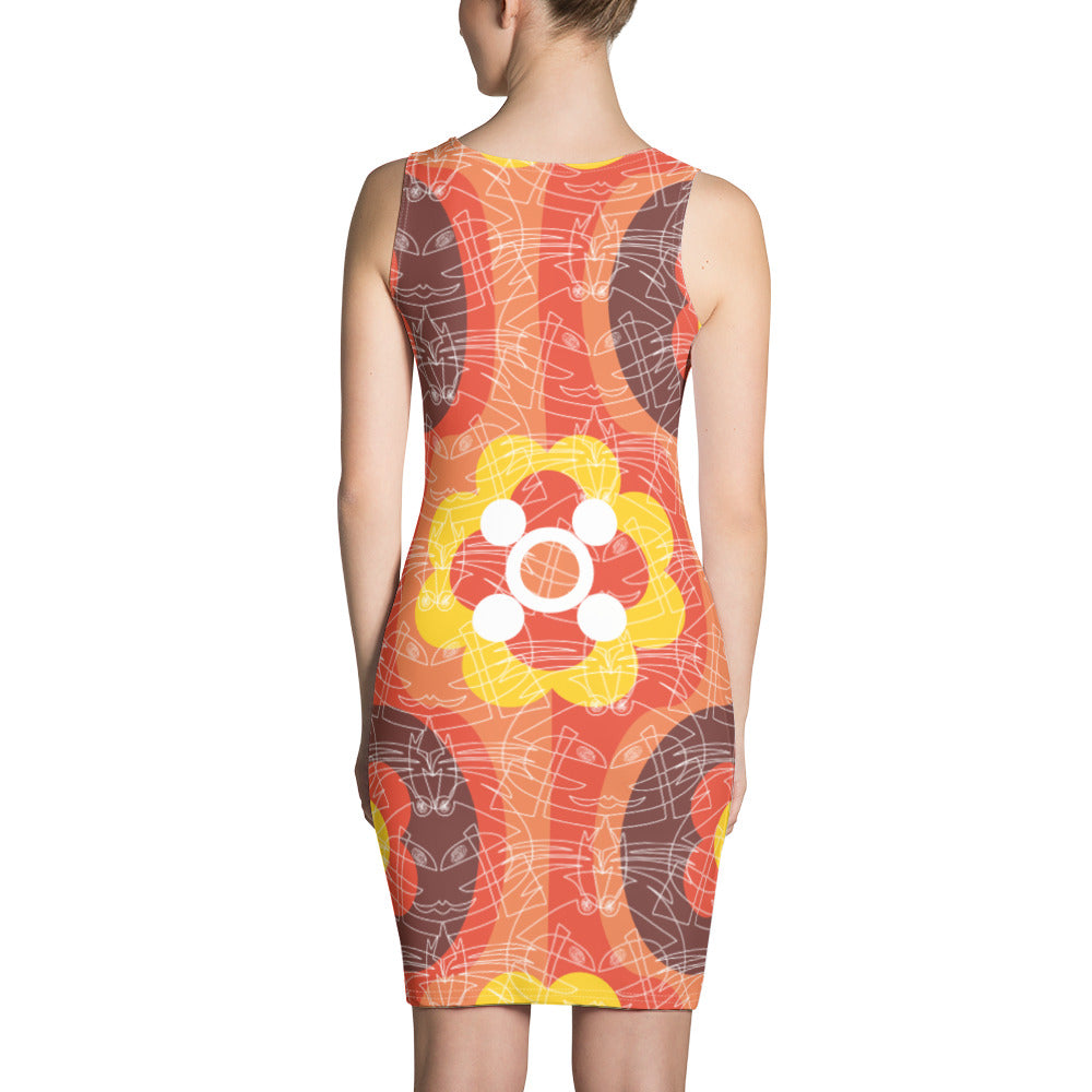 昇華プリントカットソーワンピース・白ボクチャン線画モダン【CA003- CSOP008】