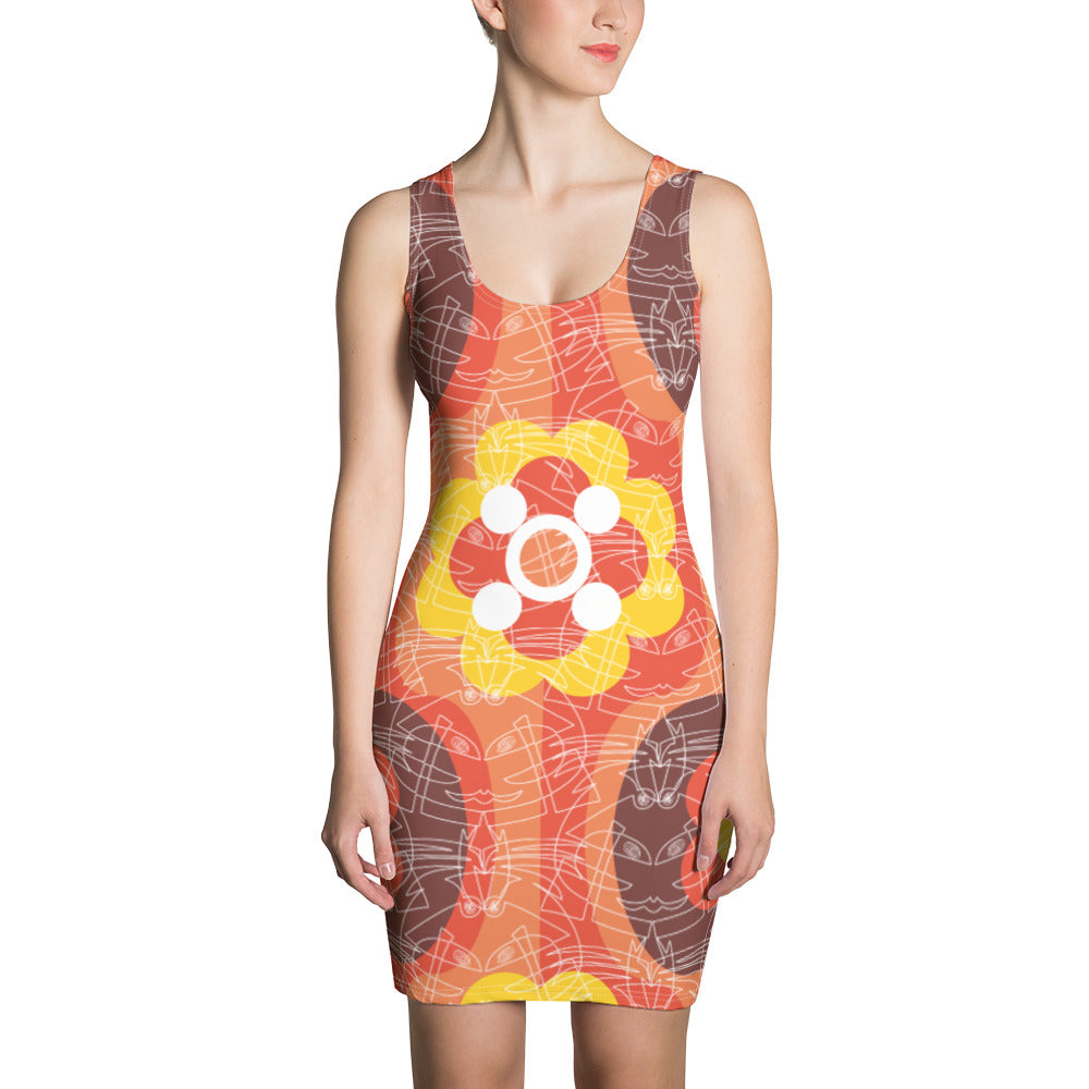 昇華プリントカットソーワンピース・白ボクチャン線画モダン【CA003- CSOP008】