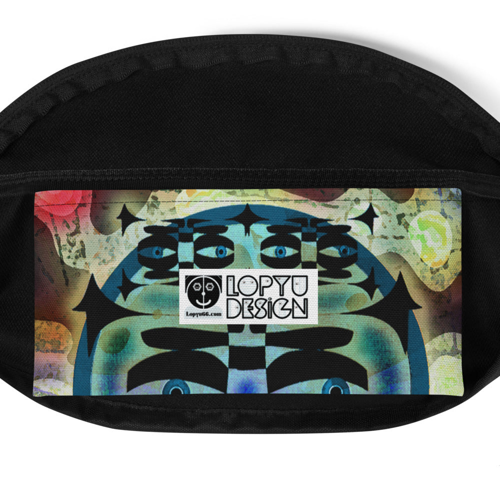 ウエストポーチ・白イジドール模様黒地【CA001- WP002】