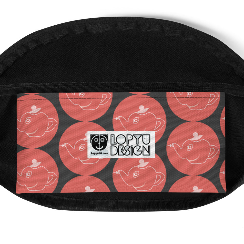 ウエストポーチ・ロピュカフェ赤ロゴ模様【LC003- WP007】