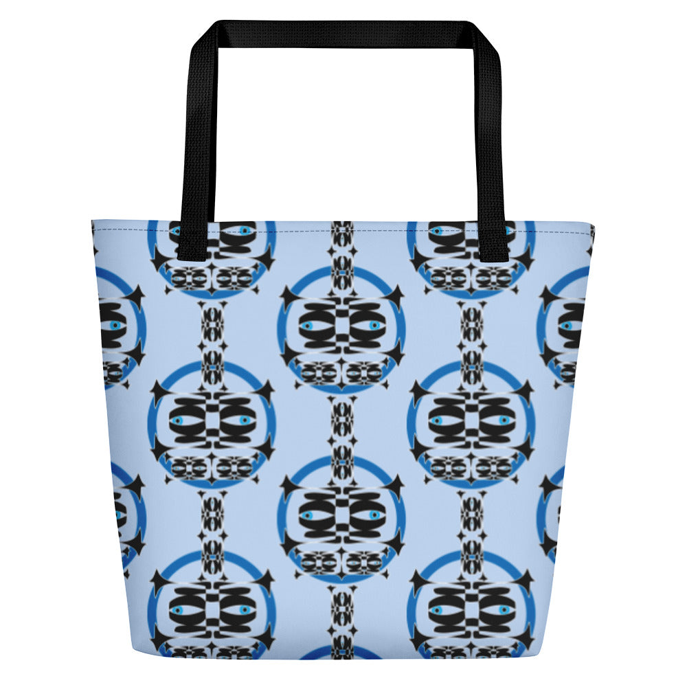 ビーチバッグ・青輪イジドール水色地【CA001- BB002】