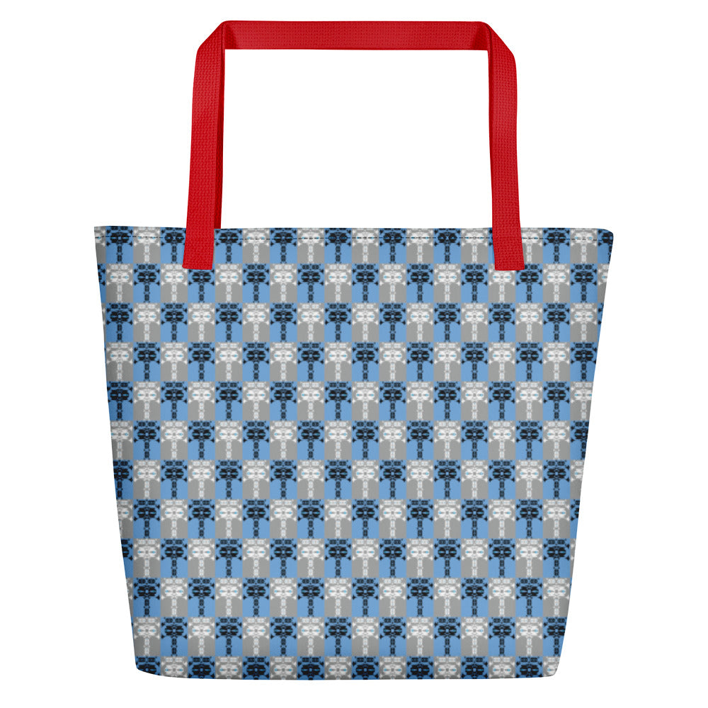 ビーチバッグ・イジドール格子柄青【CA001- BB001】