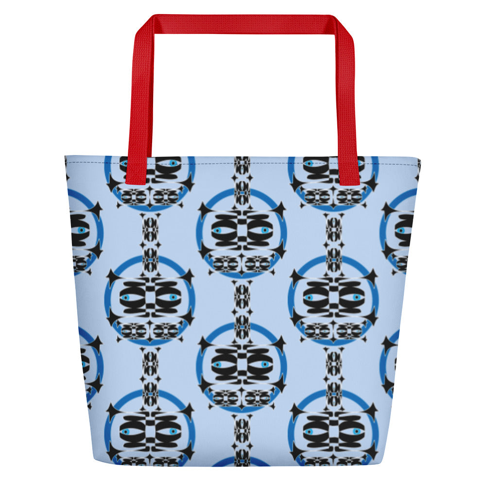 ビーチバッグ・青輪イジドール水色地【CA001- BB002】