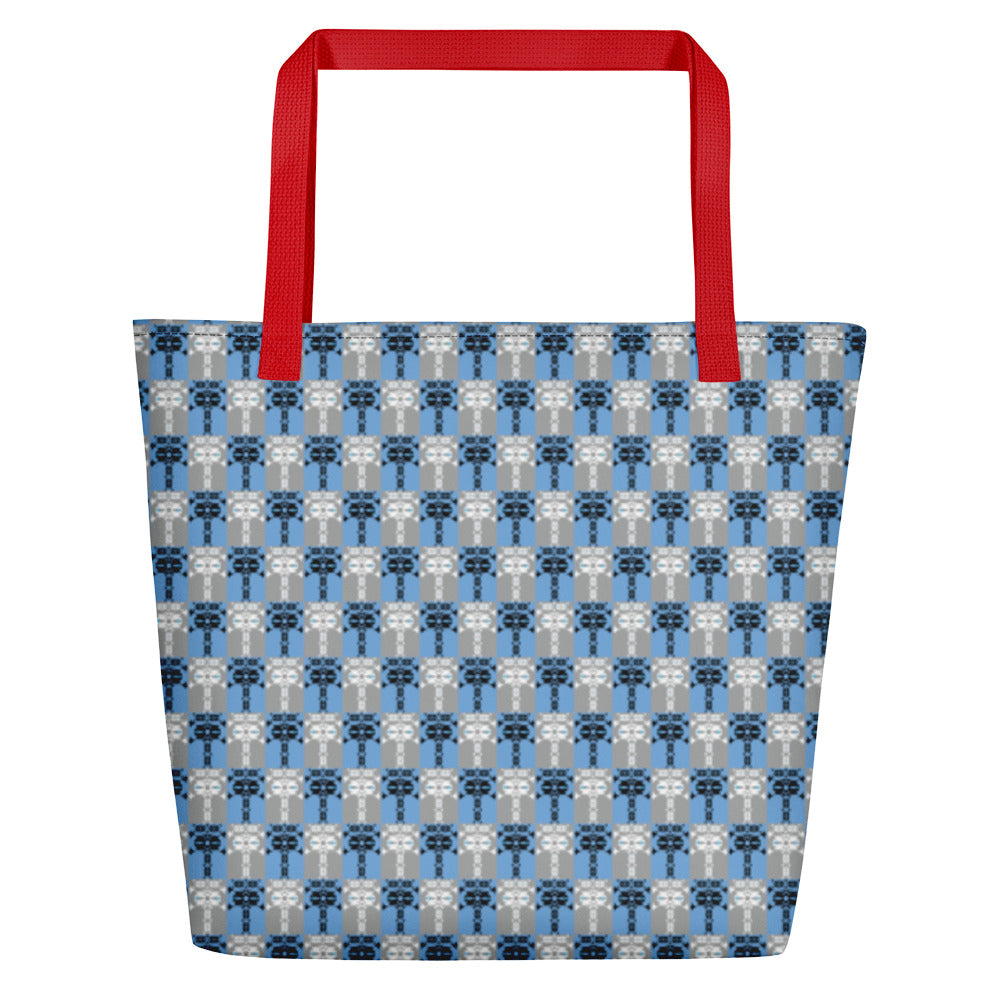 ビーチバッグ・イジドール格子柄青【CA001- BB001】