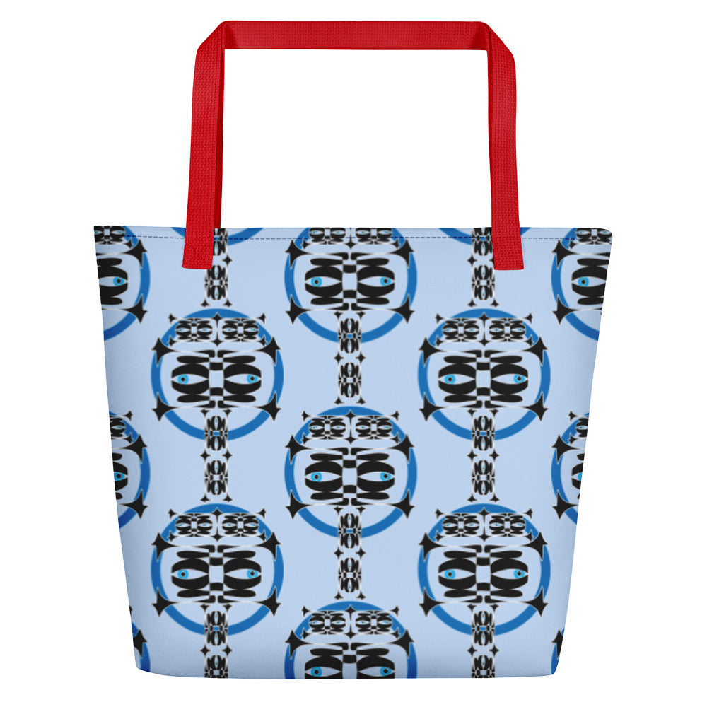 ビーチバッグ・青輪イジドール水色地【CA001- BB002】
