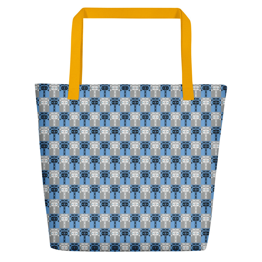 ビーチバッグ・イジドール格子柄青【CA001- BB001】