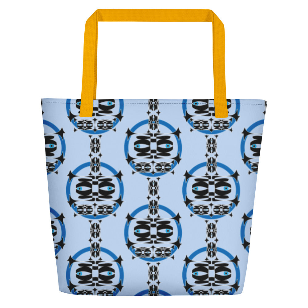 ビーチバッグ・青輪イジドール水色地【CA001- BB002】