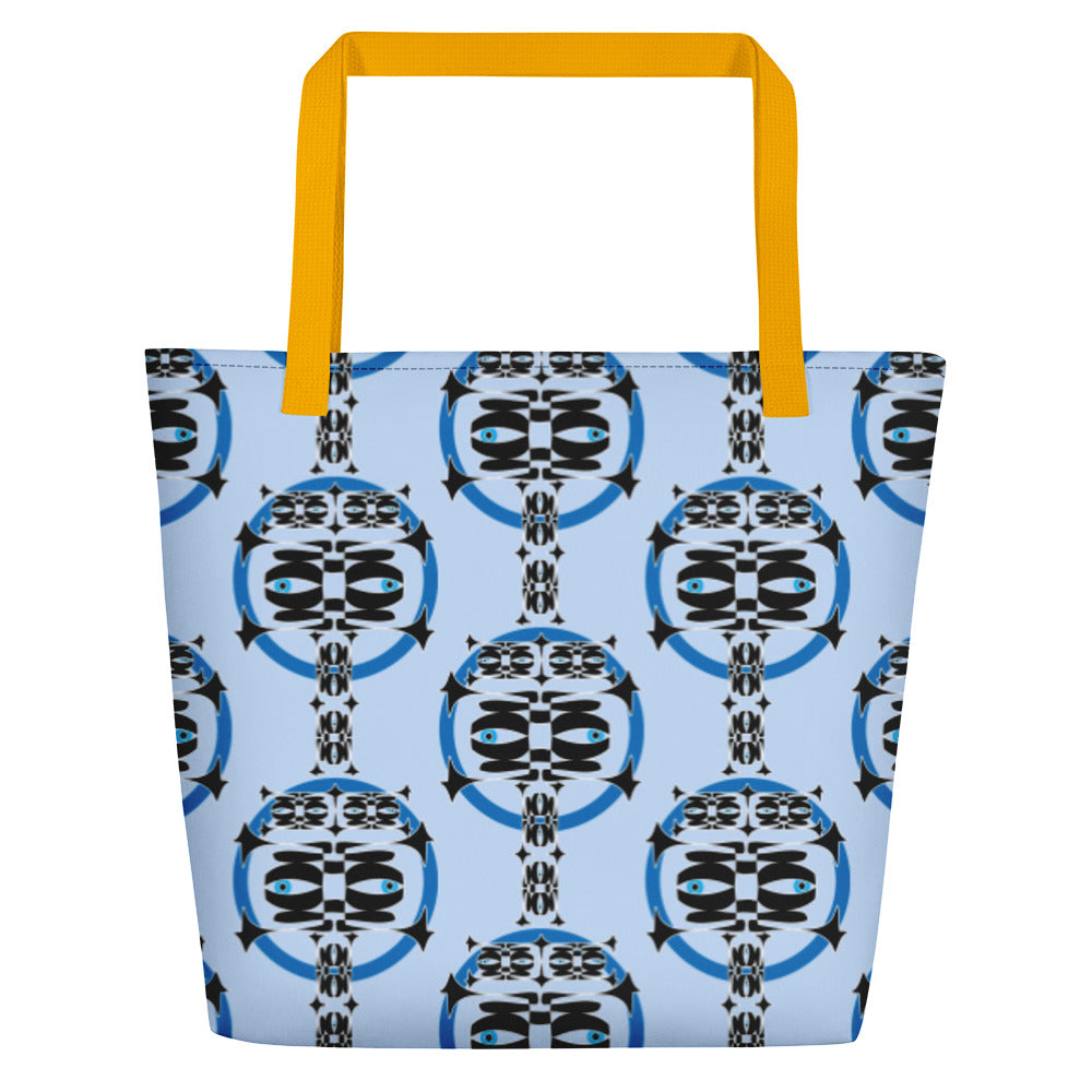 ビーチバッグ・青輪イジドール水色地【CA001- BB002】