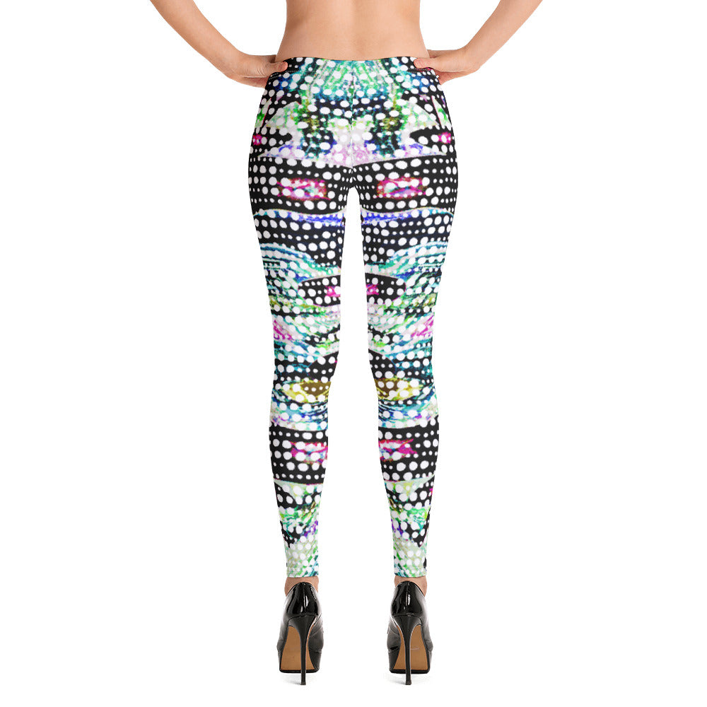 全面プリントレギンス・気流のダダ、ドッツに埋もれて/白【CA011- LGL011】