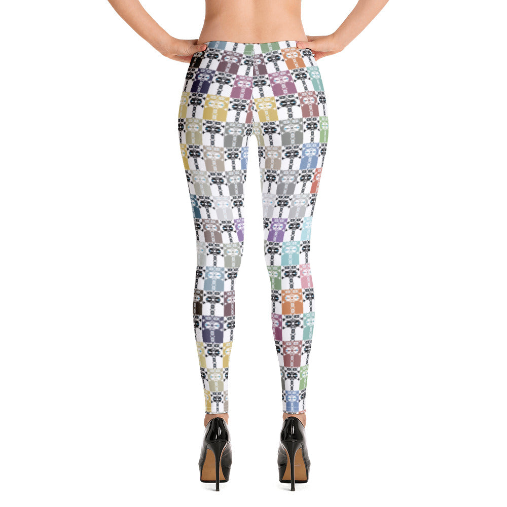 全面プリントレギンス・イジドール格子柄ソフト【CA001- LGL022】