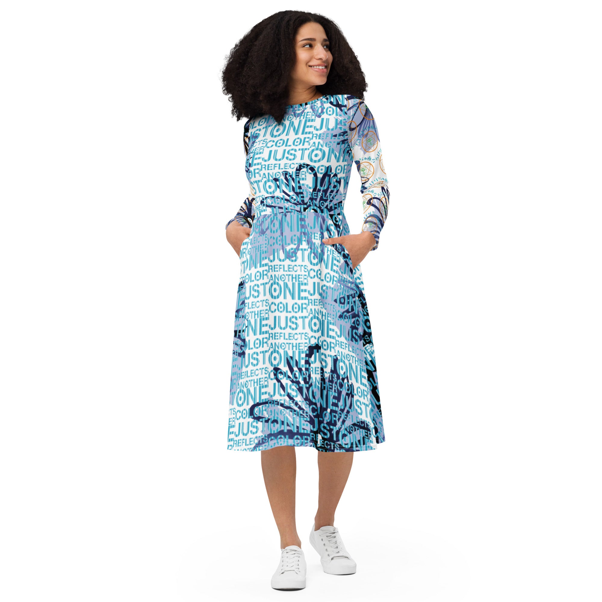 全面プリント長袖ミドルワンピース・ろぴりちゅあるモダン【TG002- MOP022】