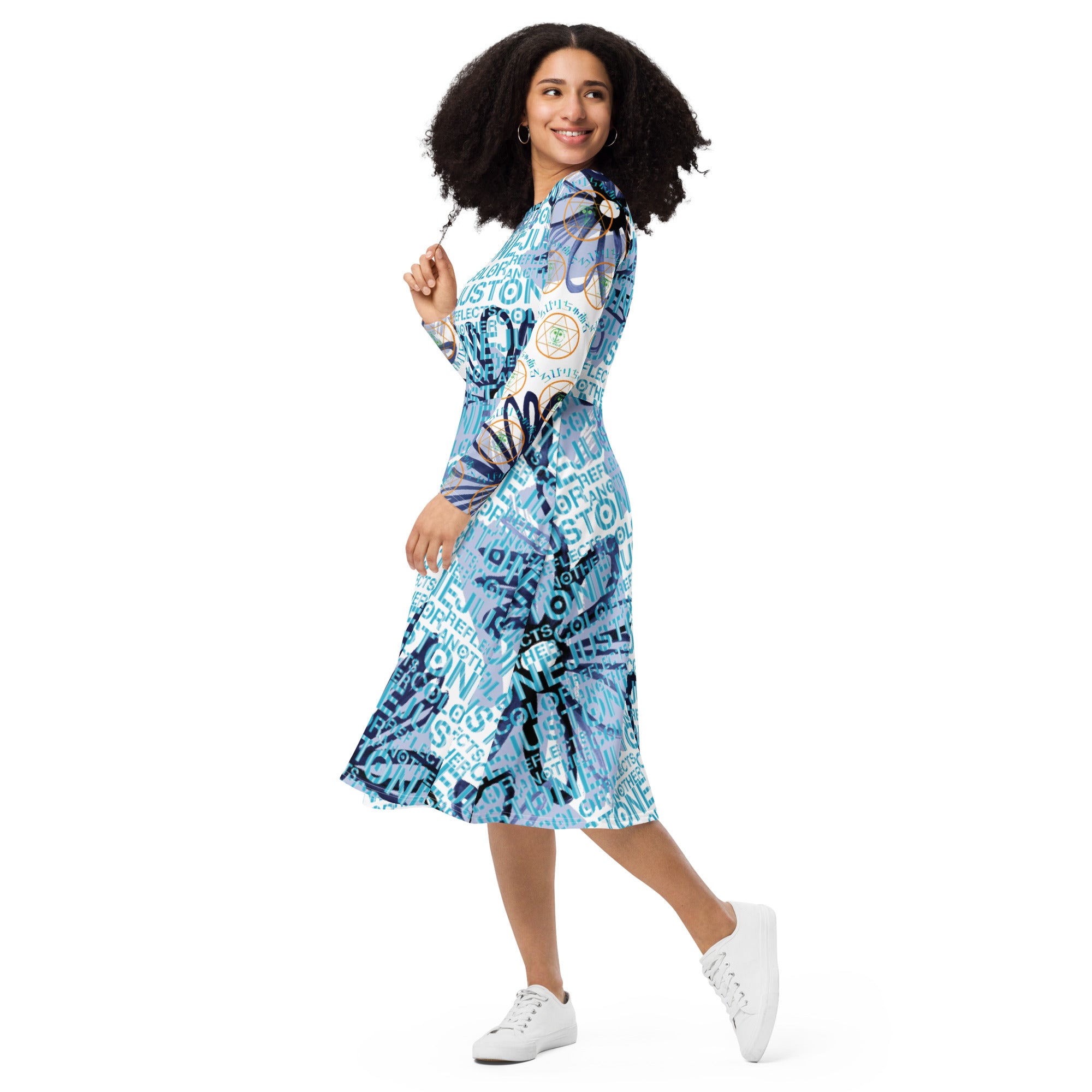 全面プリント長袖ミドルワンピース・ろぴりちゅあるモダン【TG002- MOP022】