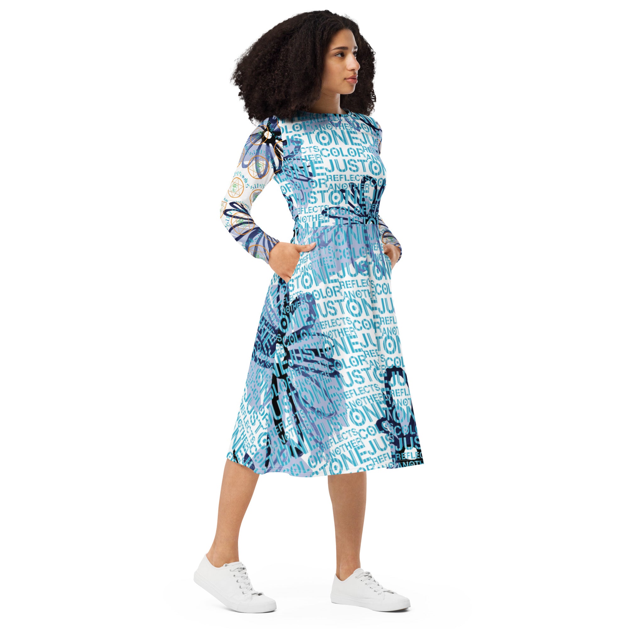 全面プリント長袖ミドルワンピース・ろぴりちゅあるモダン【TG002- MOP022】