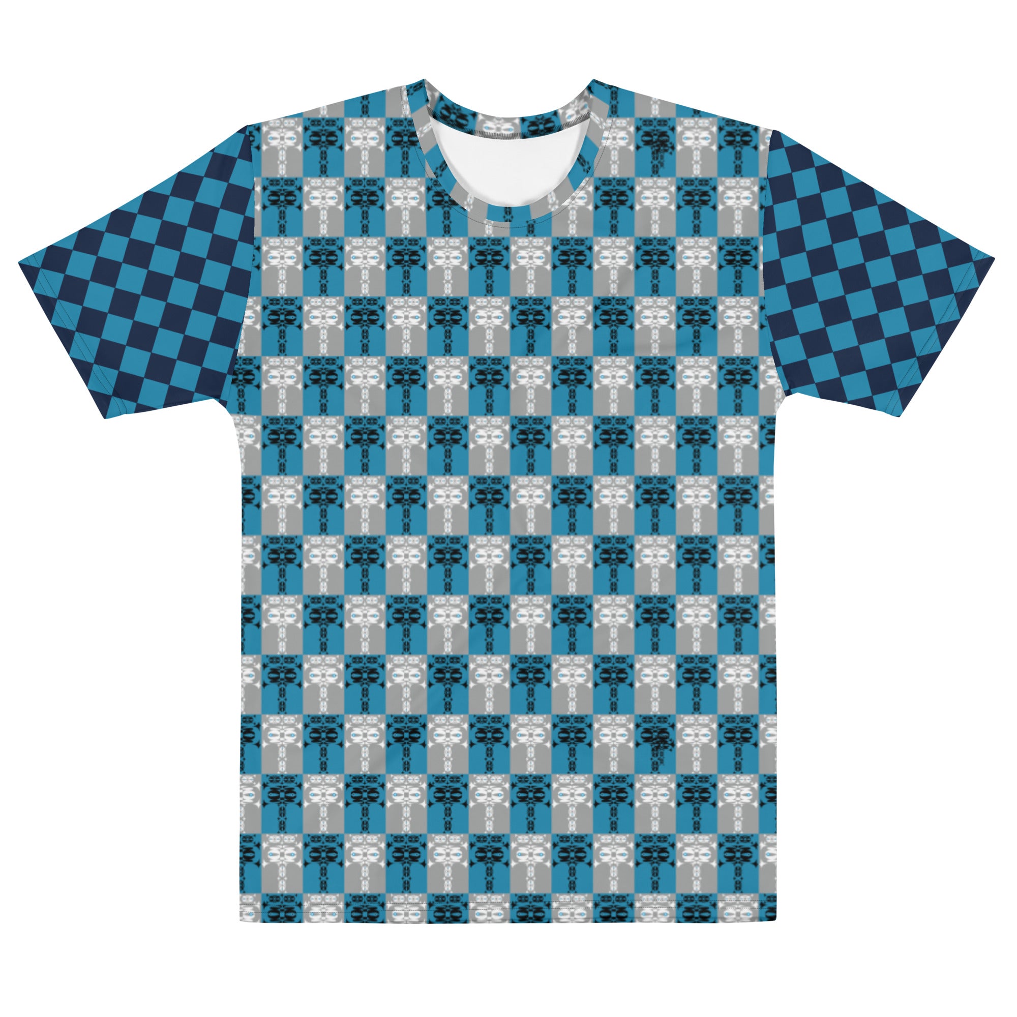 メンズTシャツ・イジドール格子柄青【CA001- TCNM001】