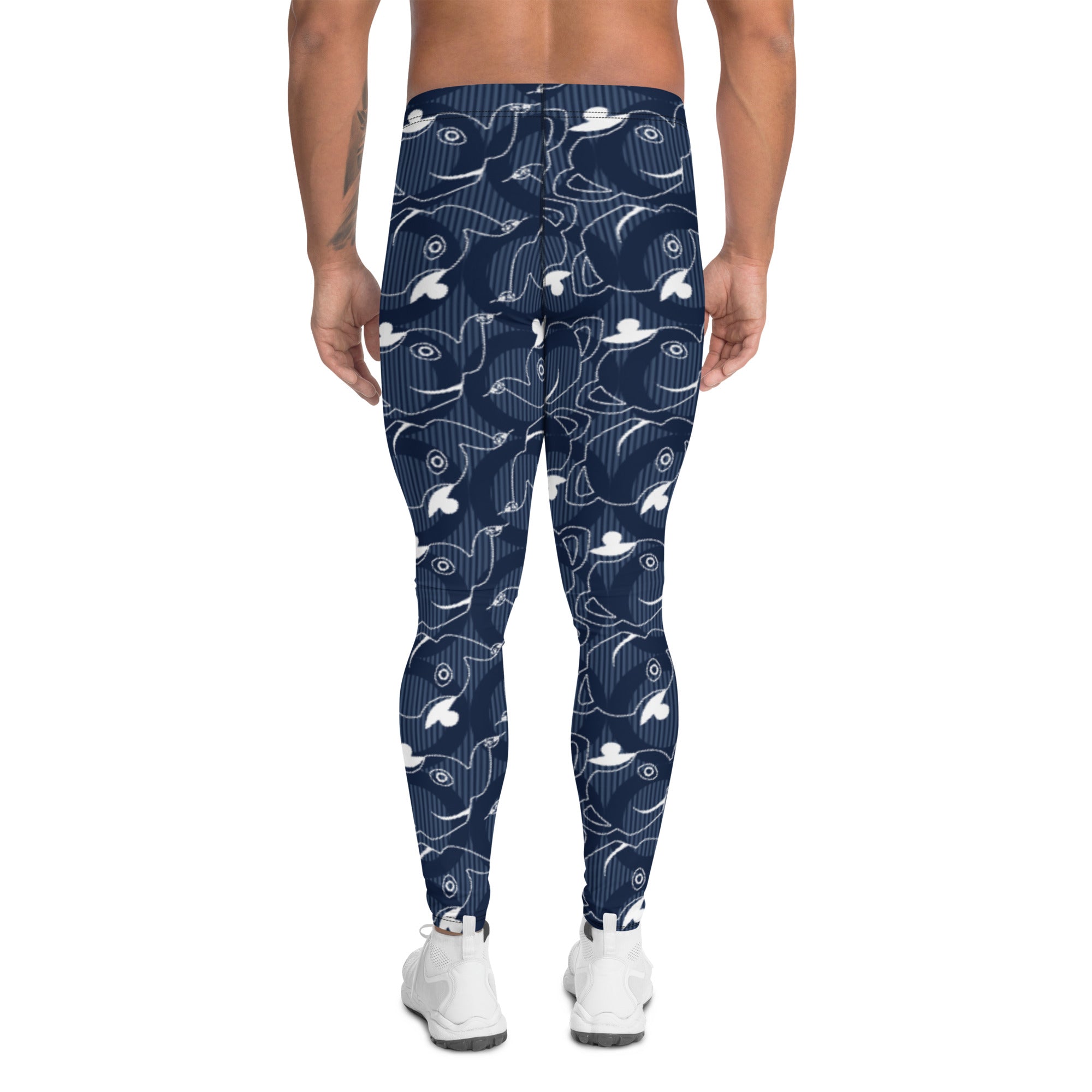 全面プリントメンズレギンス・TEABREAKER(ロピュズカフェ）ネイビー【LC001- LGM017】