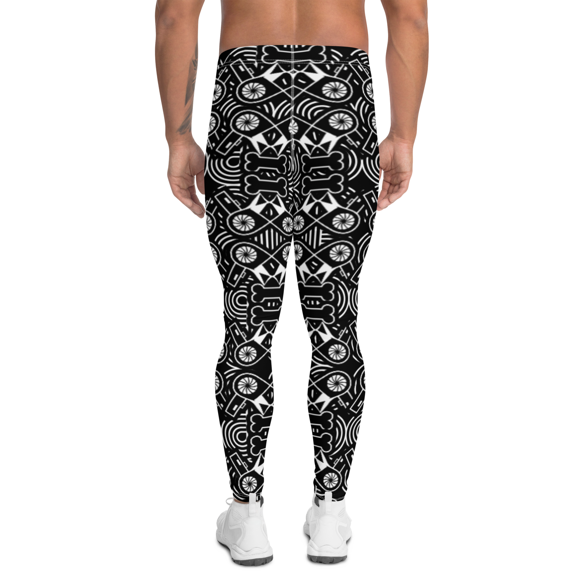 全面プリントメンズレギンス・ドライボウンズノワールモダン【LG013-LGM020】