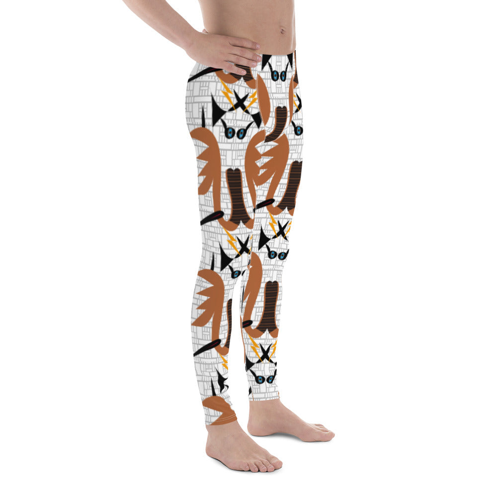 全面プリントメンズレギンス・リョンドーホワイト【CA007- LGM011】