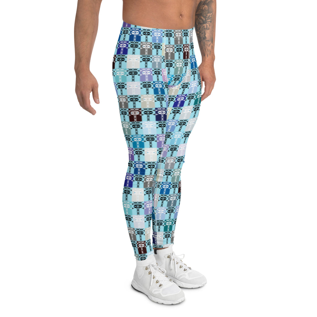 全面プリントメンズレギンス・イジドール格子柄クール【CA001- LGM015】