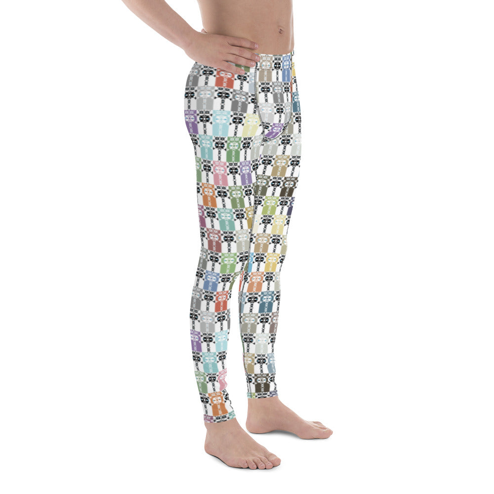 全面プリントメンズレギンス・イジドール格子柄ソフト【CA001- LGM018】