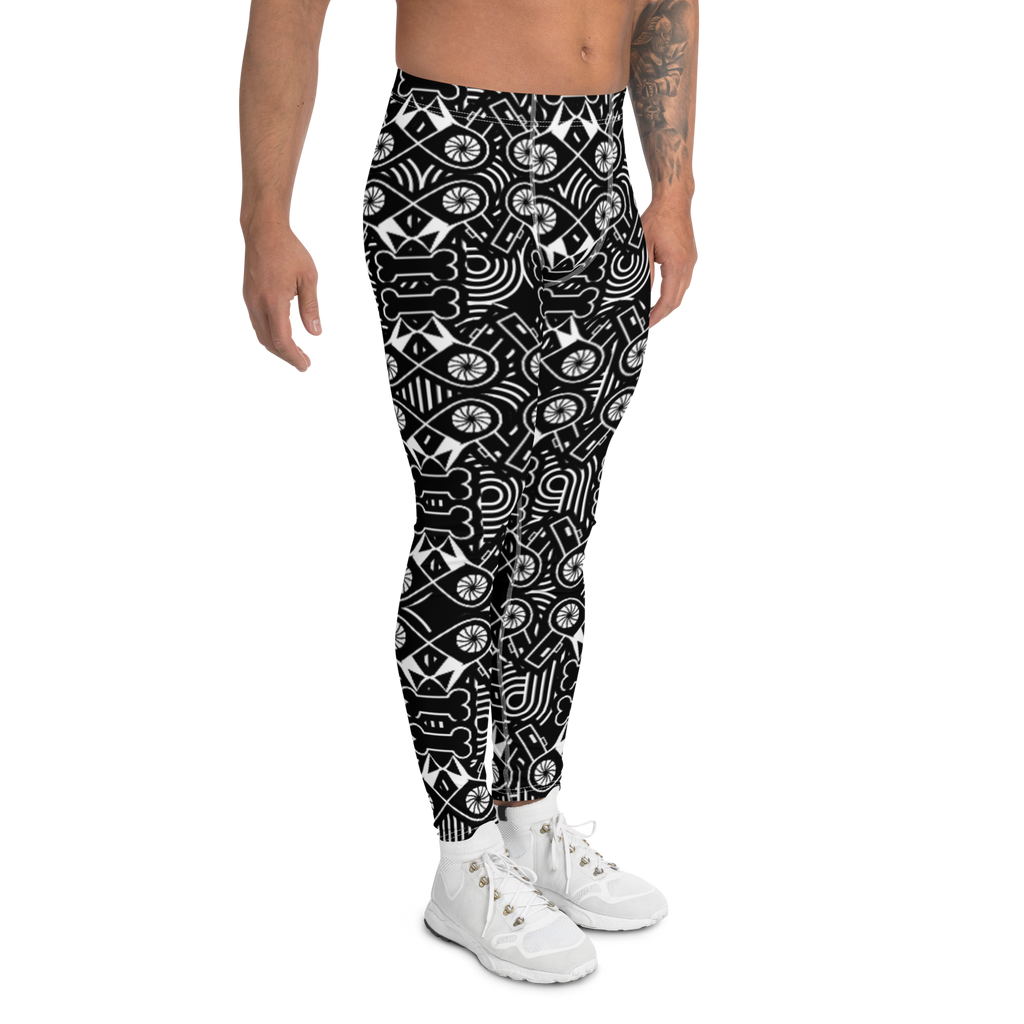 全面プリントメンズレギンス・ドライボウンズノワールモダン【LG013-LGM020】