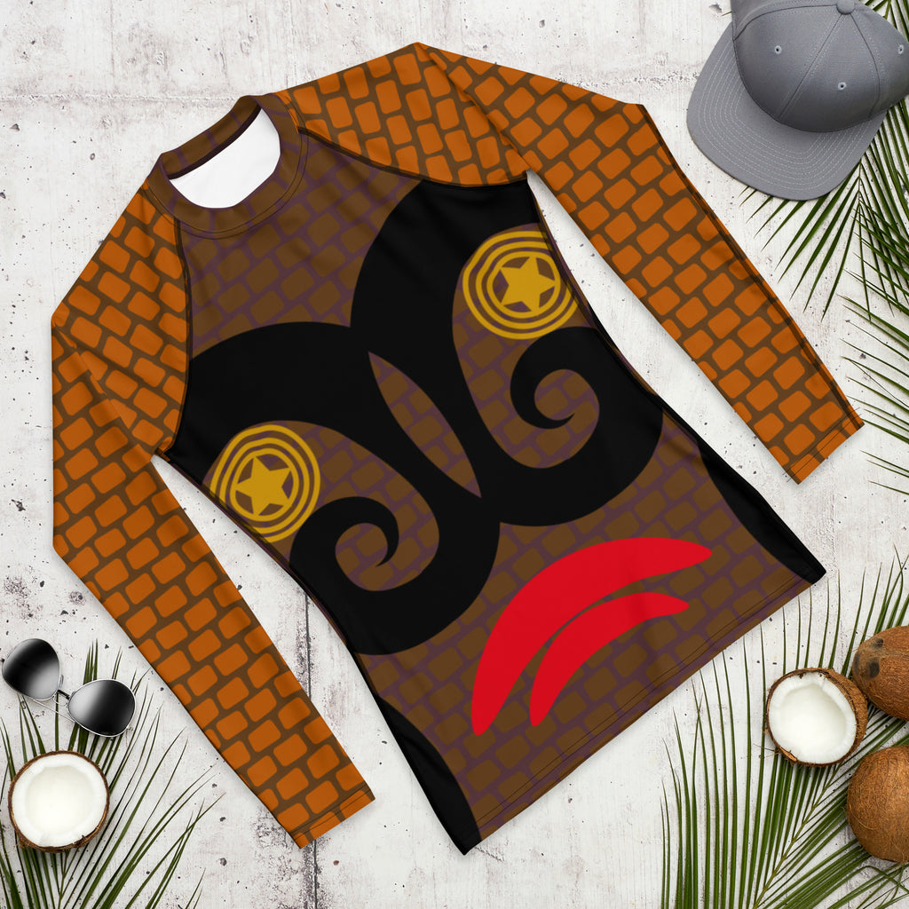 メンズラッシュガード・モノゲンユニットロゴ/ブラウン【LG009- RGM012】