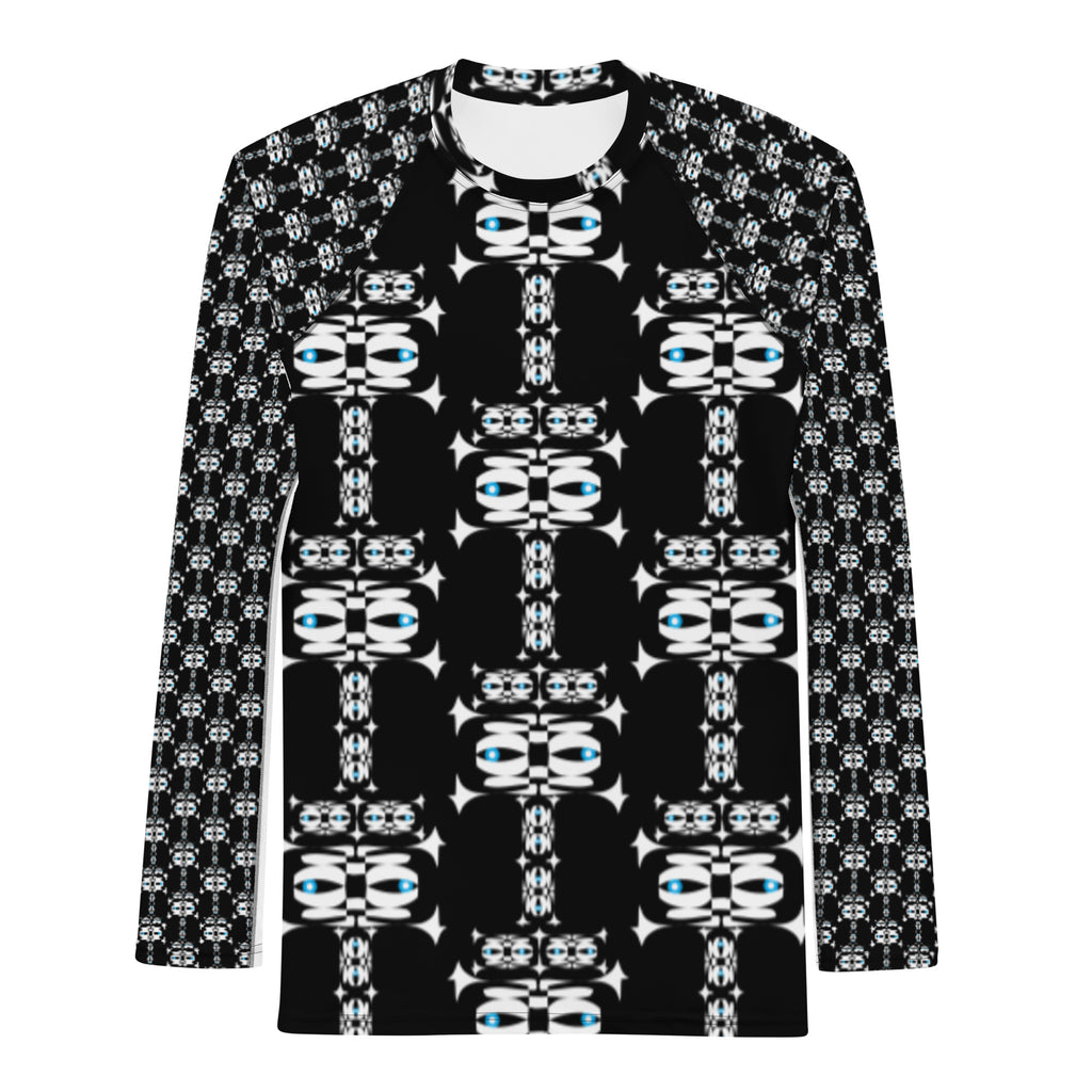 メンズラッシュガード・白イジドール模様黒【CA001- RGM001】