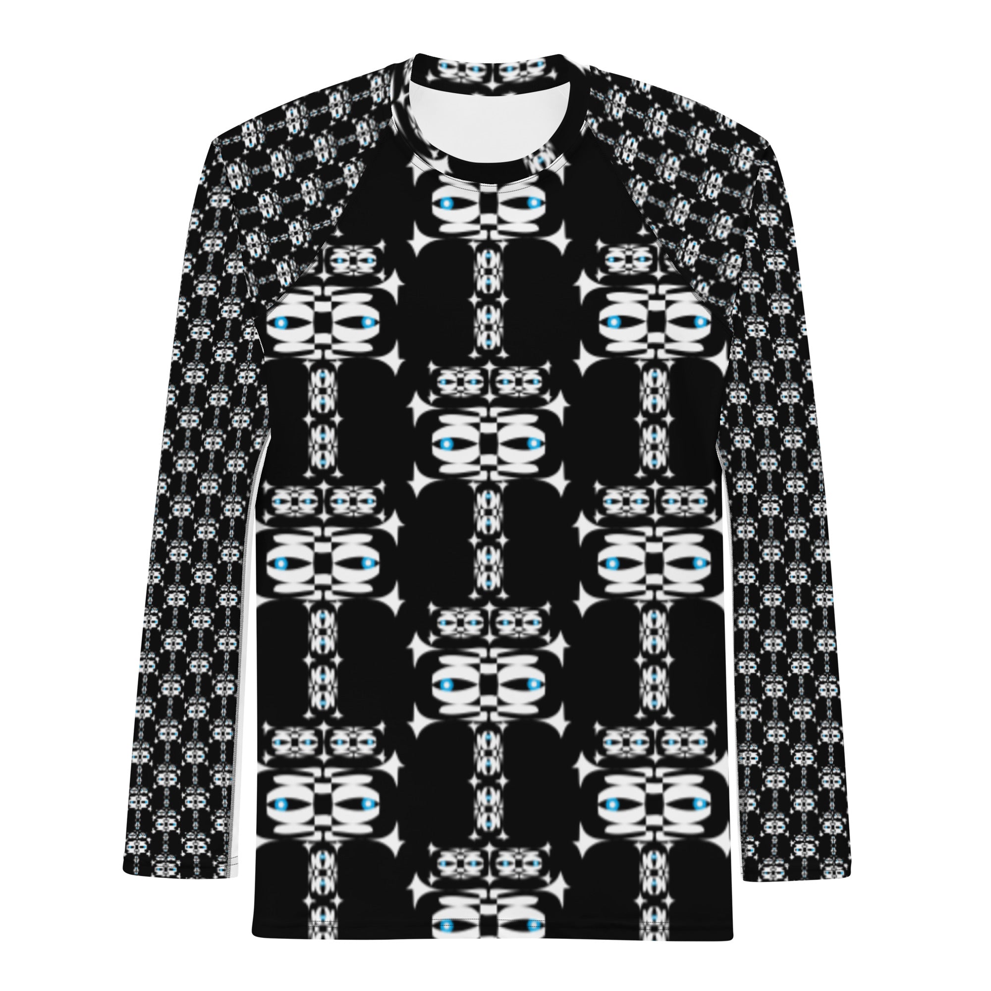 メンズラッシュガード・白イジドール模様黒【CA001- RGM001】